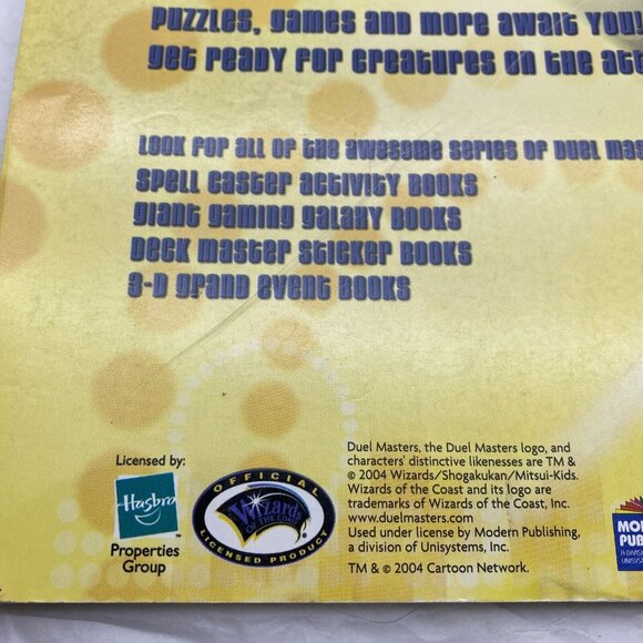 DUEL MASTERS Giant Gaming‎ Galaxy Activity Hasbro 2004 KIDS' Book UNUSED Cartoon - Picture 10 of 16